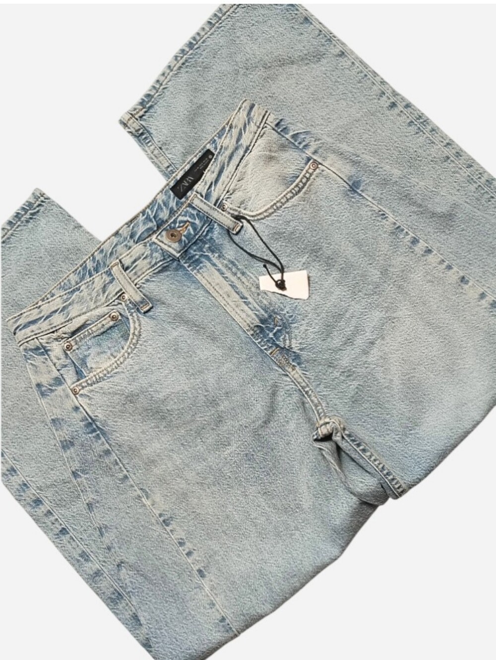 NWT ZARA Collection Mid-Rise Relaxed Ankle Jeans Women's 8 Light Blue Washed NEW - Picture 7 of 10